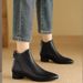 2025 New Women Low Pointed Leather Soft Sole Short Autumn Winter Single Boots Fashionable Back Zipper French Style 41_vogvips.com