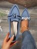 New 2024 Spring Pointed Toe Flat Cross-Border Trade Large Size Fashion Slip-On Casual Women's Shoes_vogvips.com