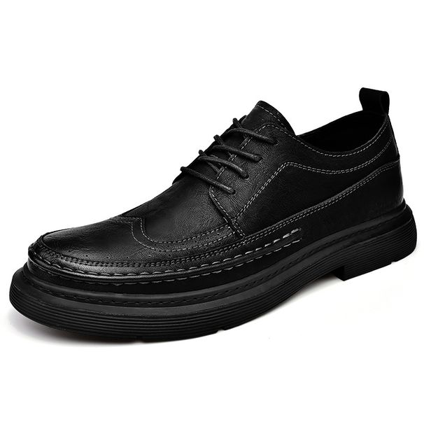 Euro Step Men's 2025 Autumn Genuine Leather Business Formal Soft Sole Casual Low-top Brogue Shoes Large Size 46 Suit_vogvips.com