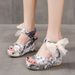 2022 Summer New European And American Fashion Large Size Platform Camouflage Wedge Strap Lace Flat Sandals For Women_vogvips.com