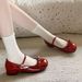 Ankela Red Bowknot Women's Mary Jane 2025 Summer New French Style Trendy Chunky Heel Height-Increasing Leather Shoes_vogvips.com