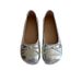 Lancui Ballet Style Silver Round Toe Cute Little Single Super Soft Slip-On Comfortable Grandma Flat Leather Shoes_vogvips.com