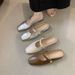 European And American Style Half For Women 2025 Retro Small Square Toe Flat Closed-Toe Slippers Fashionable Outdoor Lazy_vogvips.com
