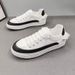 Men's Trendy Slip-On Casual Flat Shoes Summer Breathable White Sneakers Patchwork Canvas_vogvips.com