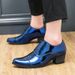High Heeled Leather Weddings, Banquets, Business, Leisure, Fashion, Men's Shoes, Shiny Cuban Shoes For Men_vogvips.com