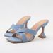 Women's Shoes Summer New Women's Denim Knot High Heels, Fashionable Stiletto Heels, Sexy And Versatile Outerwear Slippers_vogvips.com