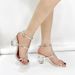 2024 New Fashionable Catwalk Shoes, European And American Style, Unique Round Heel, Ins Niche Square Toe One-Strap_vogvips.com