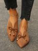 Large Size Fashionable Pointed Bow Decoration Flat Sole Single Shoe Comfortable And Versatile Bean Girl_vogvips.com