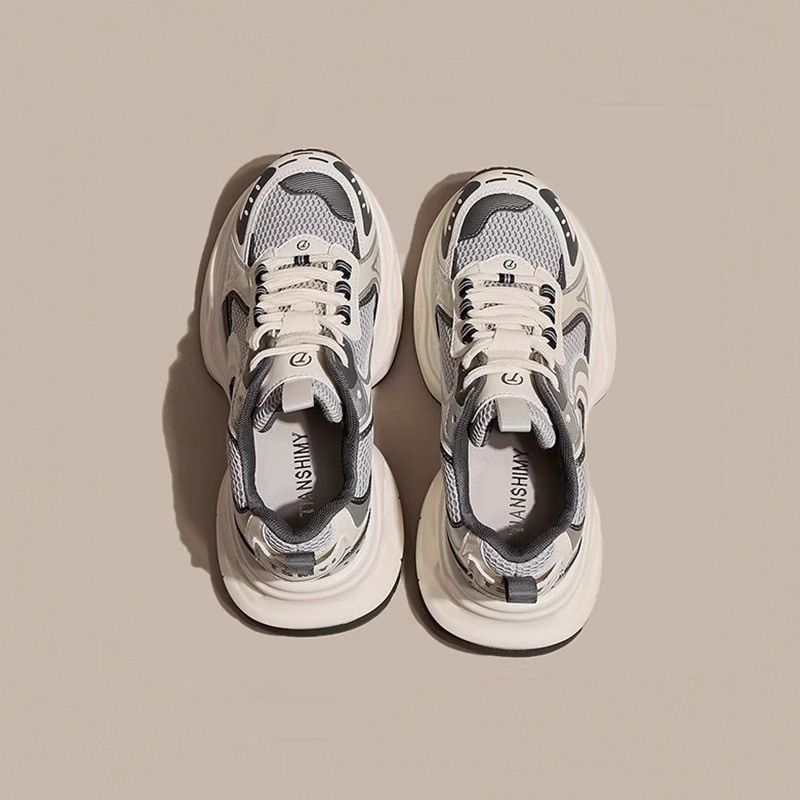 2024 Spring Four Seasons Daddy Shoes Show Small Daddy Shoes Women's Height Increase Thick Bottom Little White Sports Leisure Cool Forrest Gump_vogvips.com