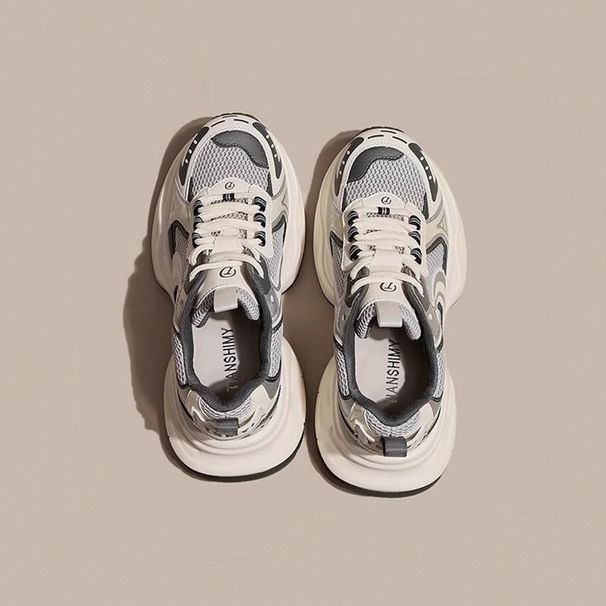 2024 Spring Four Seasons Daddy Shoes Show Small Daddy Shoes Women's Height Increase Thick Bottom Little White Sports Leisure Cool Forrest Gump_vogvips.com