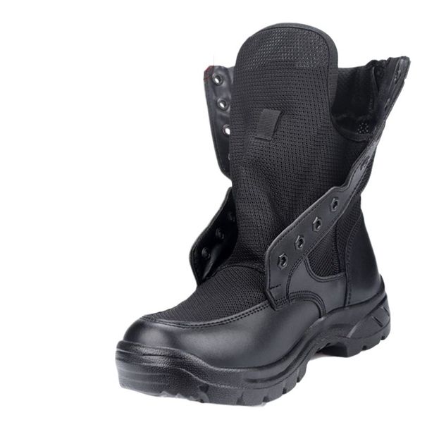 European Warm Series Summer Training Work Mesh Breathable Land Martin Men's High-top Zipper Combat Boots Security Shoes_vogvips.com
