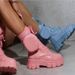 Women's Fashion Retro British Style Mid-Calf Boots With Buckle & Ribbon Details, Round Toe Chunky Heel Waterproof Slip-Resistant Martin Boots_vogvips.com