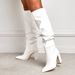 Chunky Heel Mid-Calf Boots – Slip-On Fashion Boots For Men & Women (Black/White, Sizes 35-42)_vogvips.com