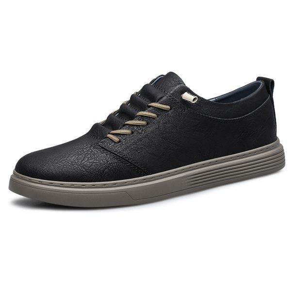 Men's Round Head Casual Board Shoes Two-layer Cowhide Comfortable And Breathable Work Men's Shoes_vogvips.com