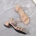 Cross-Border Simple Elegant Sandals For Women, Soft Leather, Plus Size, Chunky One-Strap Buckle, High Heel, Versatile_vogvips.com