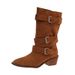 2025 Autumn Winter New Thick Heel Slimming Pointed Toe Belt Buckle Over-the-Knee Boots For Women_vogvips.com