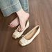 French Flat Bottom Shallow Mouth Single Shoes Women's Inner Height Increase Retro Soft Sole Bow Ballet Women's Shoes_vogvips.com