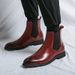 Large Size Men's High Top Pointed Leather Shoes British Fashion Business Slip-On Ankle Boots_vogvips.com