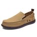 Canvas loafers Spring summer breathable men's casual shoes over feet_vogvips.com