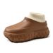 European Warm Series 2025 New Autumn Winter Full-Coverage Heel Slippers With Tire Bottom, Non-Slip, Fleece-Lined, Warm, Height-Increasing_vogvips.com