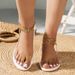Women's Plus Size Solid Color Chain Sandals European And American Style Flat Everyday Wear Beach Sandals_vogvips.com