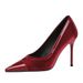 2127 Banquet Stiletto Shallow Mouth Silk Splicing With Pointed Points For A Skinny Look, Super High Heels, Single Shoes,_vogvips.com