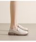 Platform Loafers Women's Retro British Style Small Leather Shoes Thick Heel One Pedal Soft-soled Single Shoes_vogvips.com