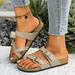 2025 New Model Toe-Loop Retro Large Size Slippers With Double Row Buckles, Open-Toe Outdoor For Women, Foreign Trade_vogvips.com