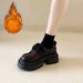 Height-increasing Small Leather Shoes Women's Muffin Shoes Platform-soled Velvet Loafers_vogvips.com