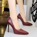 Thin Heel Super High Heel Waterproof Table Shallow Mouth Pointed Head Nightclub High Heels Single Shoes_vogvips.com