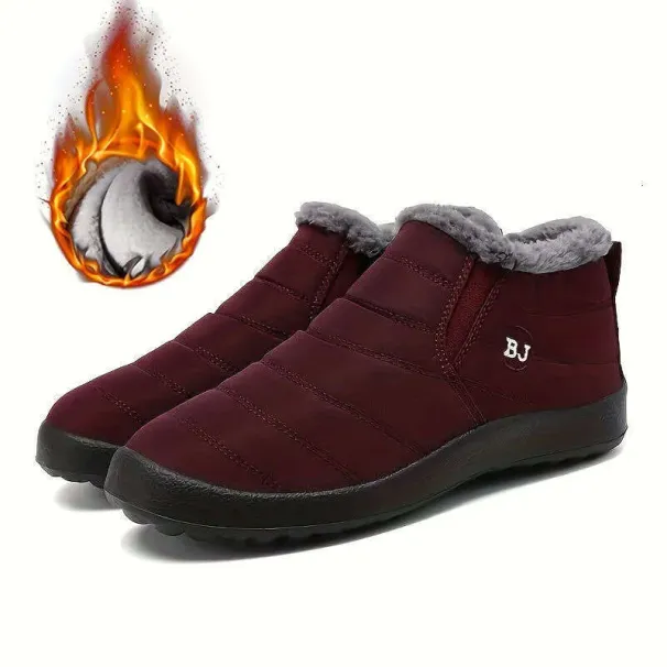 Women's Waterproof Non Slip Warm Snow Comfortable Low Top Hiking Shoes_vogvips.com
