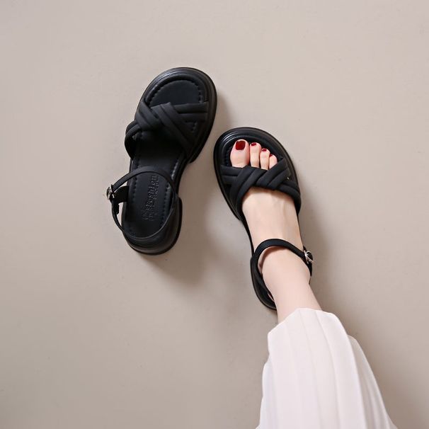 Platform Sandals With A "walking On Clouds" Feel, New Summer 2025 Style, One Strap Wedge Sandals For Women, Perfect For Summer._vogvips.com