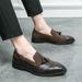 Large British Pointed Loafers 38-46 Tassel Hooded For Men's Business Casual Leather Shoes_vogvips.com