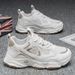 Spring New Breathable Mesh Men's Sports Trendy Versatile White Thick Bottom Dad Shoes Men_vogvips.com