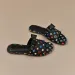 New Design Style Color Print 2026 Summer Hot Trend Versatile Women Sandals Beach Casual Flat Slippers Black White Free_vogvips.com