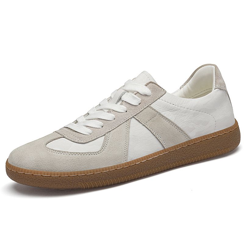 Retro Leather Color Matching Platform Casual Sports Board Shoes Dexun Flying Weaving Matte Platform Men's Shoes_vogvips.com