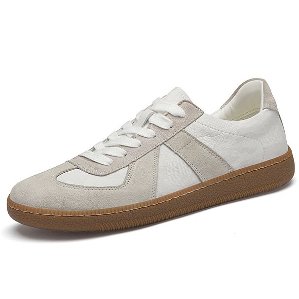 Retro Leather Color Matching Platform Casual Sports Board Shoes Dexun Flying Weaving Matte Platform Men's Shoes_vogvips.com