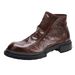 European Warm Series Genuine Leather Top Layer Cowhide Martin For Men, Autumn And Winter, Fleece-Lined, Fashionable High-Top Thick-Soled_vogvips.com