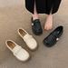 French Le Fu Women's 2025 New Summer Spring Single Thick Soled Explosive Evening Beans With Skirts Small Leather Shoes_vogvips.com