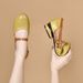 Round Toe Sandals For Women 2024 Summer New Korean Style Low Heel Hollow Sandals Perforated Shoes Color Matching Shallow Mouth Flat Sandals_vogvips.com