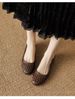 Square-toed Shallow Single For Women, 2026 New Model, Genuine Leather, Soft Sole, Spring And Autumn Retro Comfortable_vogvips.com