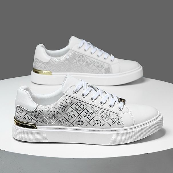 Popular Cross-Border New Genuine Leather Versatile Sneakers For Spring And Summer, Men's Black White Shoes,_vogvips.com