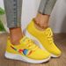 Women's Shoes Spring And Summer New Large Size Single Shoes For Women Round Head Love Knitted Lace Up Running Shoes Casual Women's Sports Shoes_vogvips.com