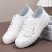 Leather White Sneakers, New Spring/summer Hollow Mesh Shoes, Breathable, Soft-soled, Non-slip Casual Shoes For Female_vogvips.com