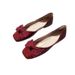 Flat Bottom Square Head Single Shoes Women's Shallow Mouth Sweet Big Bow Grandma Shoes Soft Sole Comfortable Small Red Shoes_vogvips.com