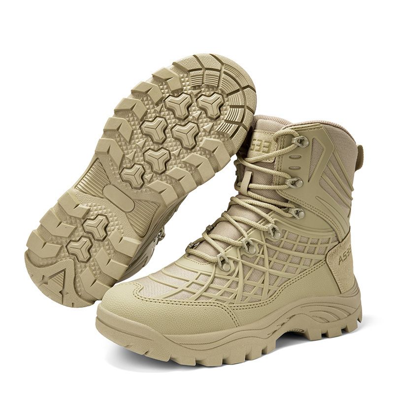 Men's Tactical Boots Waterproof High-Cut Military Boots Breathable Combat Boots For Outdoor Hiking Desert Work Combat Boots Hiking Boots_vogvips.com