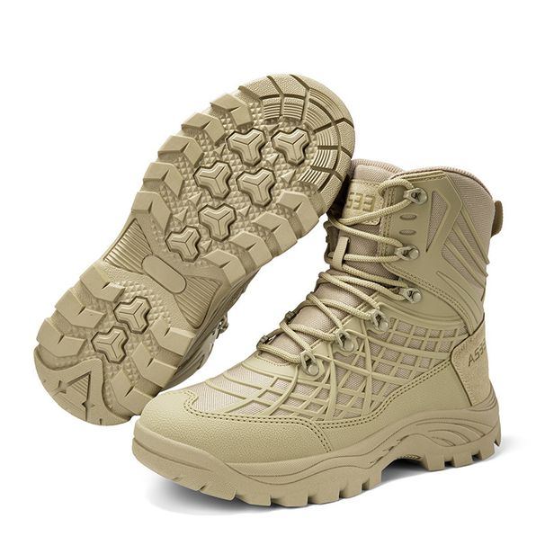 Men's Tactical Boots Waterproof High-Cut Military Boots Breathable Combat Boots For Outdoor Hiking Desert Work Combat Boots Hiking Boots_vogvips.com