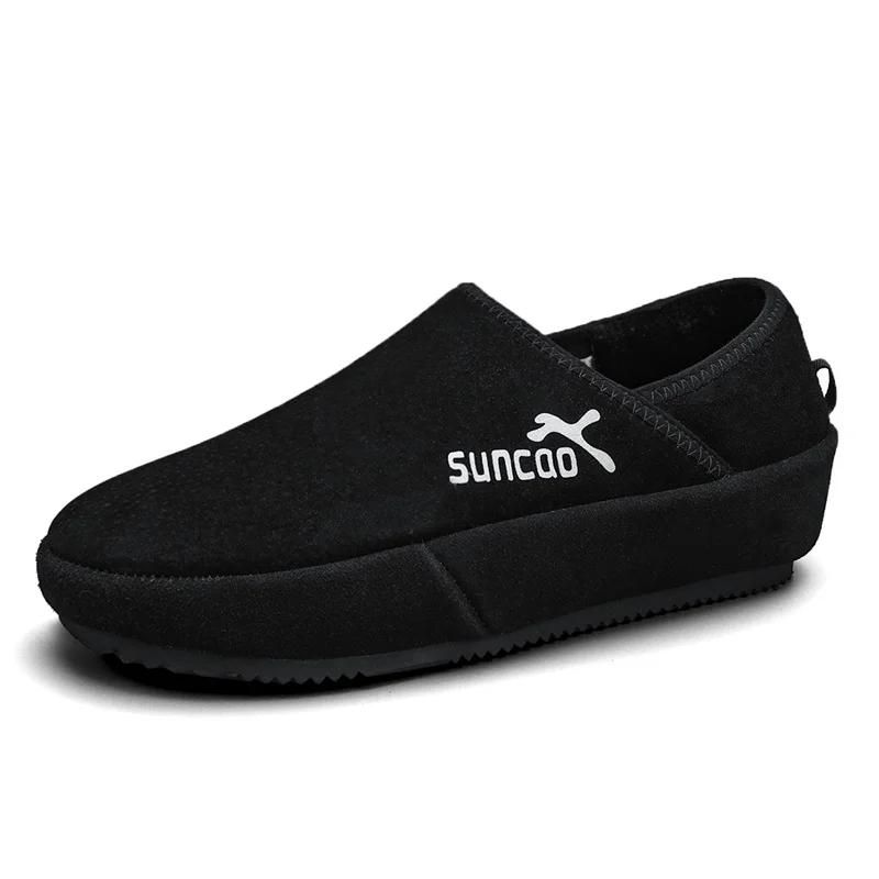 Fashion Winter Men Leisure Plush Cotton Shoes Warm Man's Loafers Flats Slip-on Driving Shoes Fashion Style Soft Male Moccasins Black 44_vogvips.com