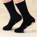 Two-color letter dispensing mid-tube socks Black cotton socks Creative casual sports game socks_vogvips.com
