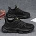 Euro Step Black Sports Shoes 2025 New Summer Men's Thick-Soled Height-Increasing Casual Mesh Breathable Versatile Dad Sneakers_vogvips.com